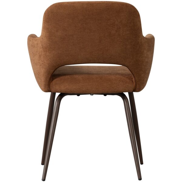 JENNY DINING CHAIR WOVEN FABRIC BROWN - Image 2