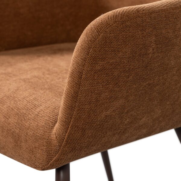 JENNY DINING CHAIR WOVEN FABRIC BROWN - Image 3