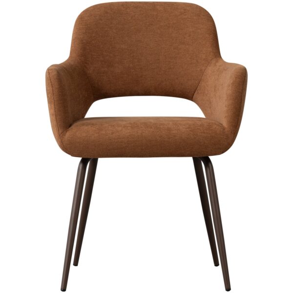 JENNY DINING CHAIR WOVEN FABRIC BROWN - Image 5