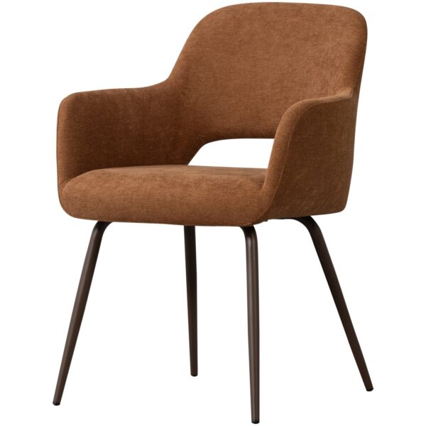 JENNY DINING CHAIR WOVEN FABRIC BROWN
