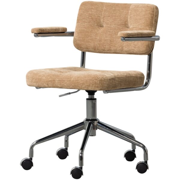 KOVA OFFICE CHAIR WOVEN RIB FABRIC DARK SAND