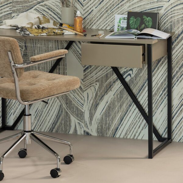 KOVA OFFICE CHAIR WOVEN RIB FABRIC DARK SAND - Image 3