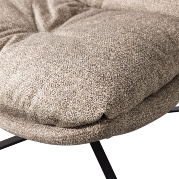ARVE SWIVEL ARMCHAIR PRINTED FABRIC NATURAL MELANGE - Image 6