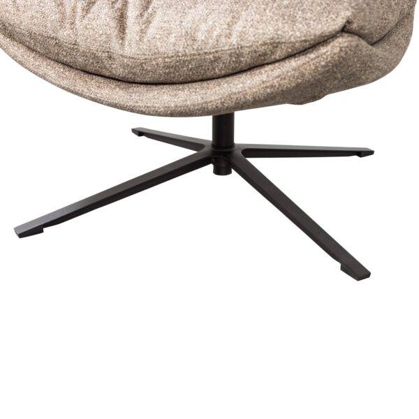 ARVE SWIVEL ARMCHAIR PRINTED FABRIC NATURAL MELANGE - Image 5