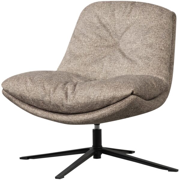 ARVE SWIVEL ARMCHAIR PRINTED FABRIC NATURAL MELANGE