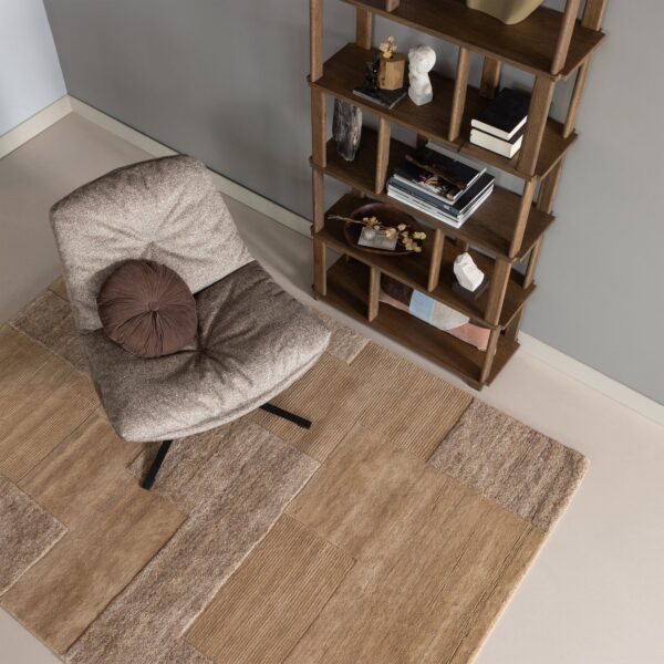 ARVE SWIVEL ARMCHAIR PRINTED FABRIC NATURAL MELANGE - Image 3