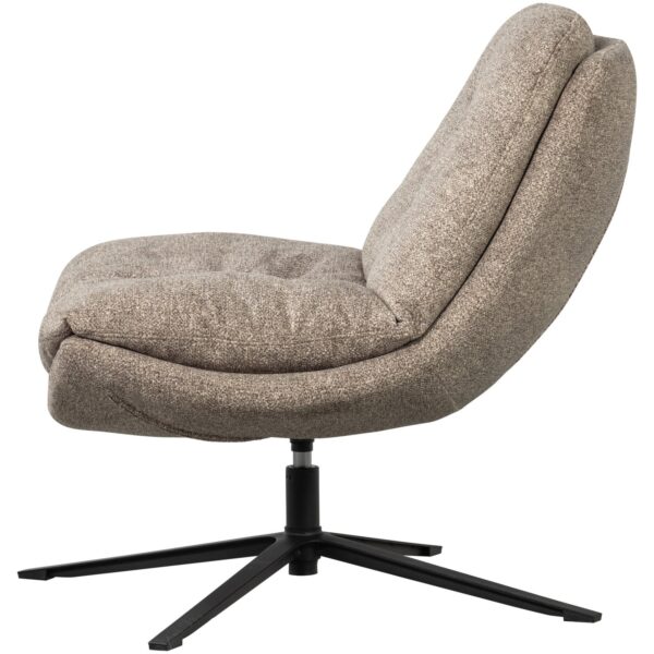 ARVE SWIVEL ARMCHAIR PRINTED FABRIC NATURAL MELANGE - Image 2