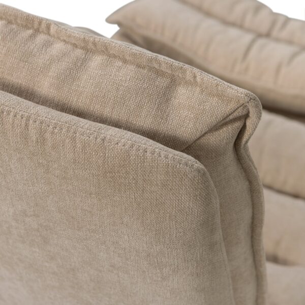 KUBE SWIVEL ARMCHAIR WITH HOCKER BROWN/NATURAL - Image 9
