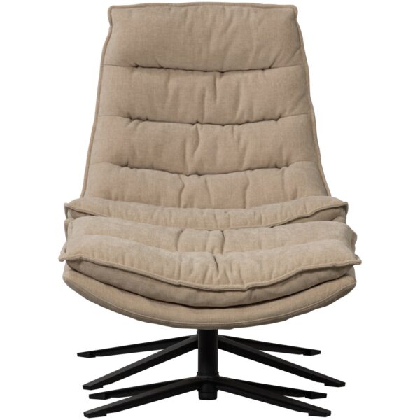 KUBE SWIVEL ARMCHAIR WITH HOCKER BROWN/NATURAL - Image 11