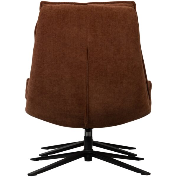 KUBE SWIVEL ARMCHAIR WITH HOCKER BROWN/NATURAL - Image 2