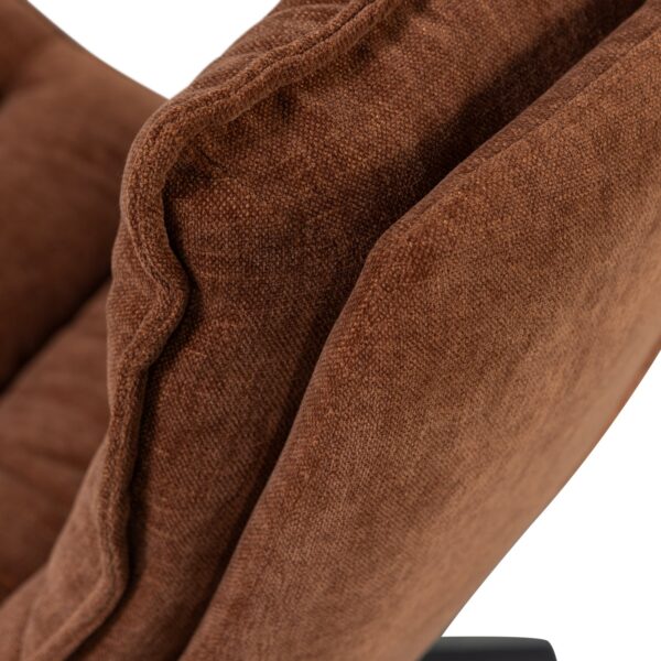 KUBE SWIVEL ARMCHAIR WITH HOCKER BROWN/NATURAL - Image 3