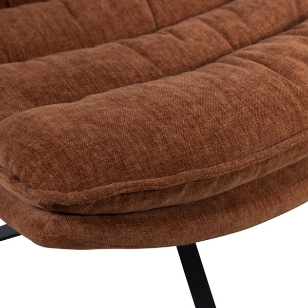 KUBE SWIVEL ARMCHAIR WITH HOCKER BROWN/NATURAL - Image 4