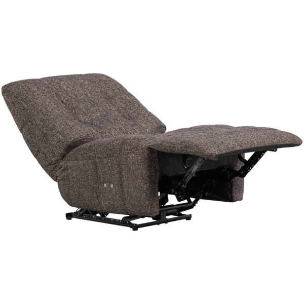 HEIN RECLINER ELECTRIC WOVEN RIB FABRIC LIGHT BROWN/ MELANGE ANTHRACITE/BRAUN - Image 6