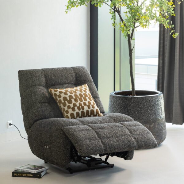 HEIN RECLINER ELECTRIC WOVEN RIB FABRIC LIGHT BROWN/ MELANGE ANTHRACITE/BRAUN - Image 10