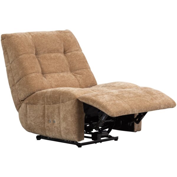 HEIN RECLINER ELECTRIC WOVEN RIB FABRIC LIGHT BROWN/ MELANGE ANTHRACITE/BRAUN - Image 17