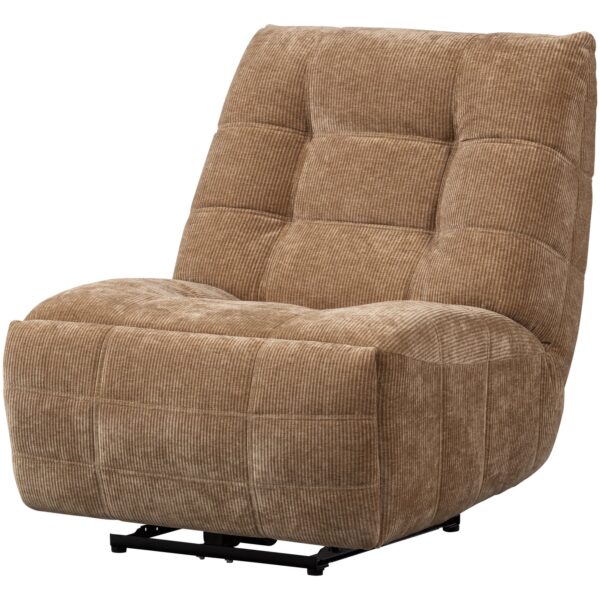 HEIN RECLINER ELECTRIC WOVEN RIB FABRIC LIGHT BROWN/ MELANGE ANTHRACITE/BRAUN