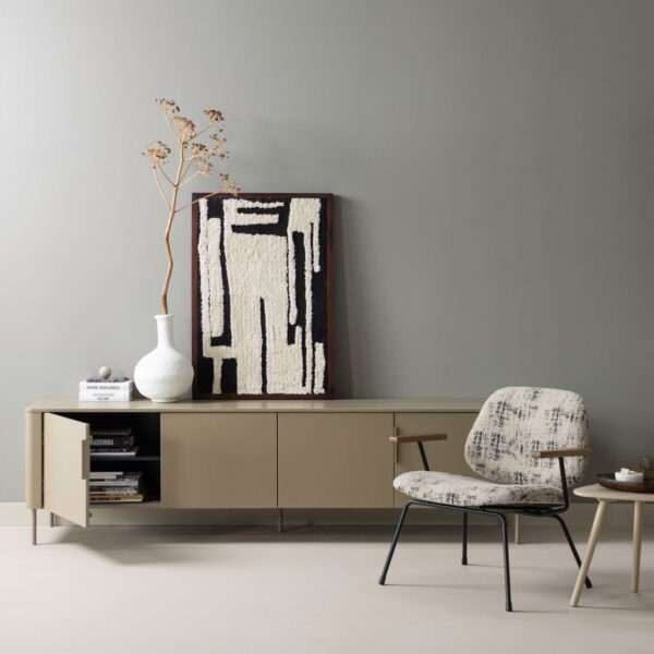 AURE ARMCHAIR CHENILLE BEIGE/BLACK - Image 3
