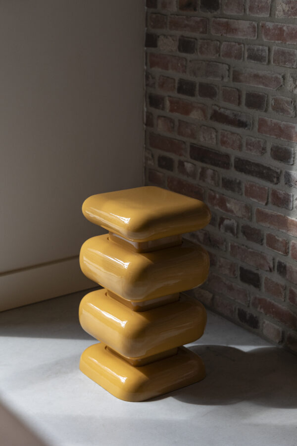 Stool Stubby Chrome Silver/Yellow - Image 10