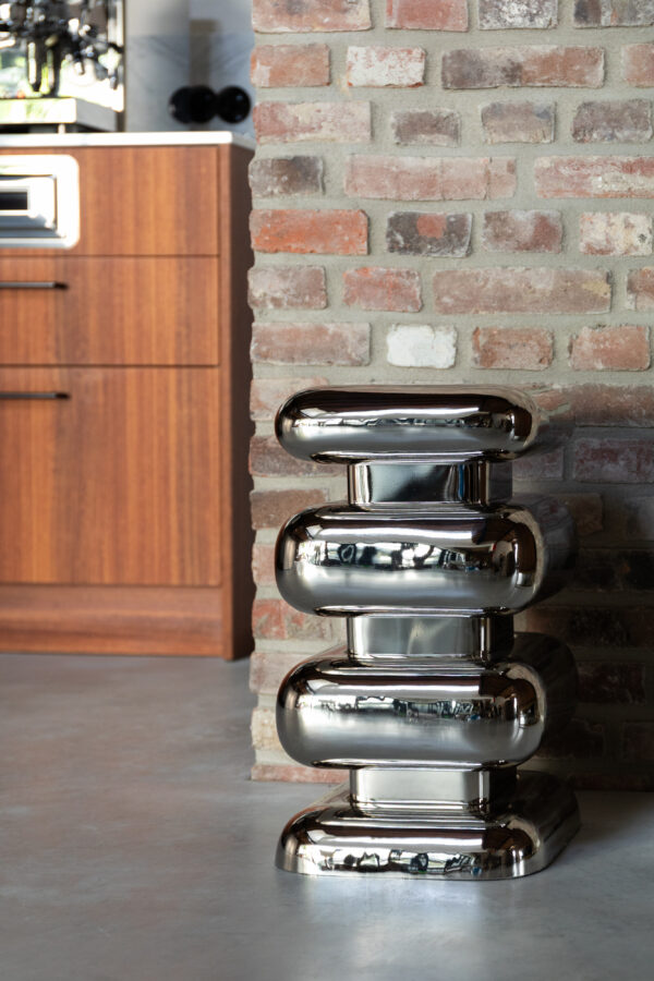 Stool Stubby Chrome Silver/Yellow - Image 4