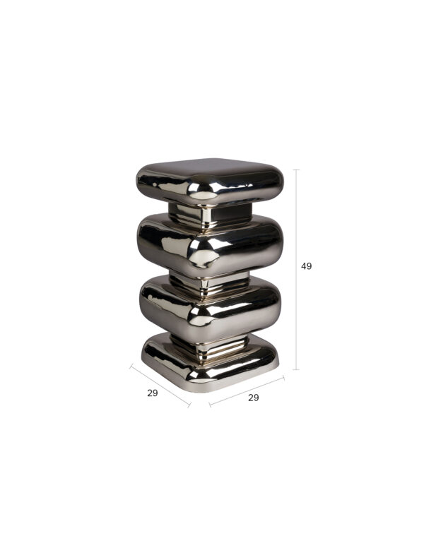 Stool Stubby Chrome Silver/Yellow - Image 2