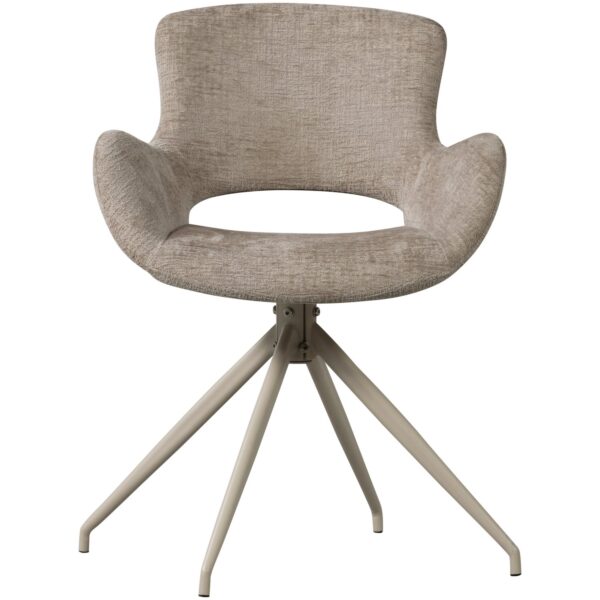 ELIVA DINING CHAIR STRUCTURE VELVET SAND - SET OF 2