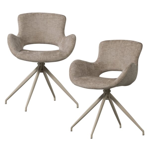 ELIVA DINING CHAIR STRUCTURE VELVET SAND - SET OF 2 - Image 8