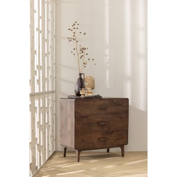 LIYA CABINET WITH DRAWERS MANGO WOOD DARK BROWN - Image 2