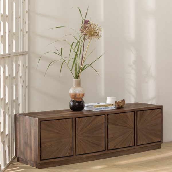 SUN TV UNIT RECYCLED TEAK BROWN - Image 6