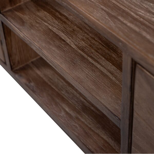 SUN TV UNIT WITH OPEN COMPARTMENT RECYCLED TEAK BROWN - Image 3