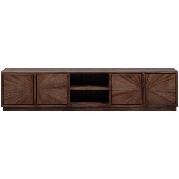 SUN TV UNIT WITH OPEN COMPARTMENT RECYCLED TEAK BROWN - Image 5