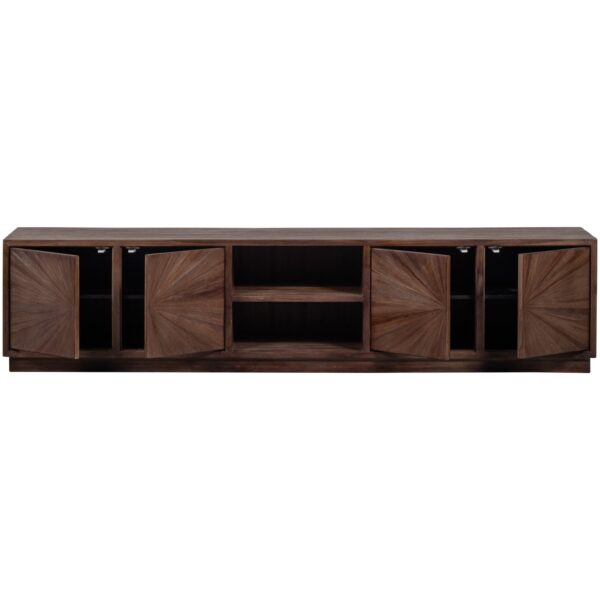 SUN TV UNIT WITH OPEN COMPARTMENT RECYCLED TEAK BROWN - Image 6
