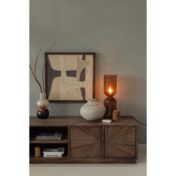 SUN TV UNIT WITH OPEN COMPARTMENT RECYCLED TEAK BROWN - Image 8