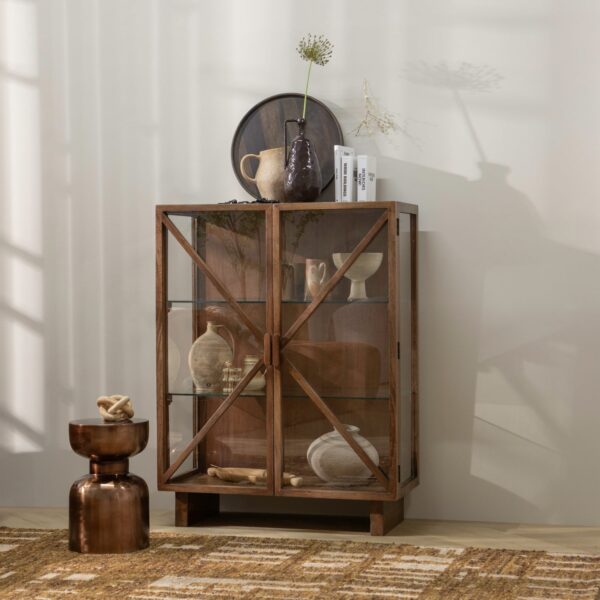 KELLA 2-DOORS CABINET MANGO WOOD NATURAL/BROWN