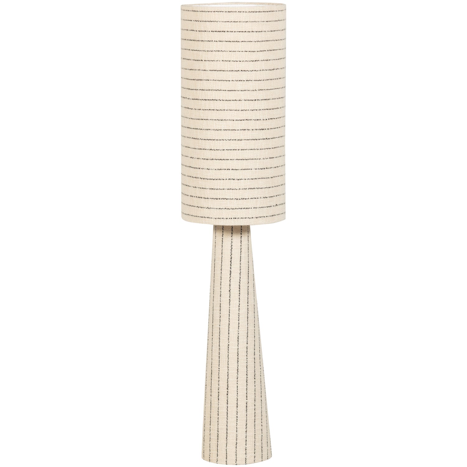 LOFT FLOOR LAMP METAL/BOUCLÉ NATURAL BLACK STRIPES 130xØ30CM