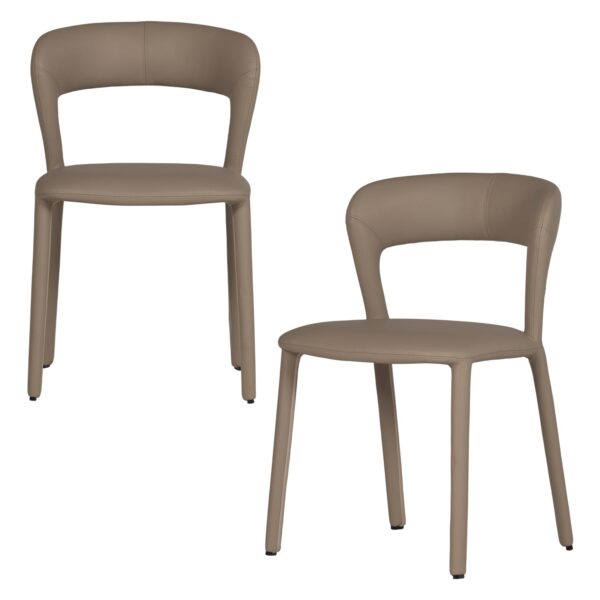 NOBLE DINING CHAIR LEATHERLOOK SAND - Image 3