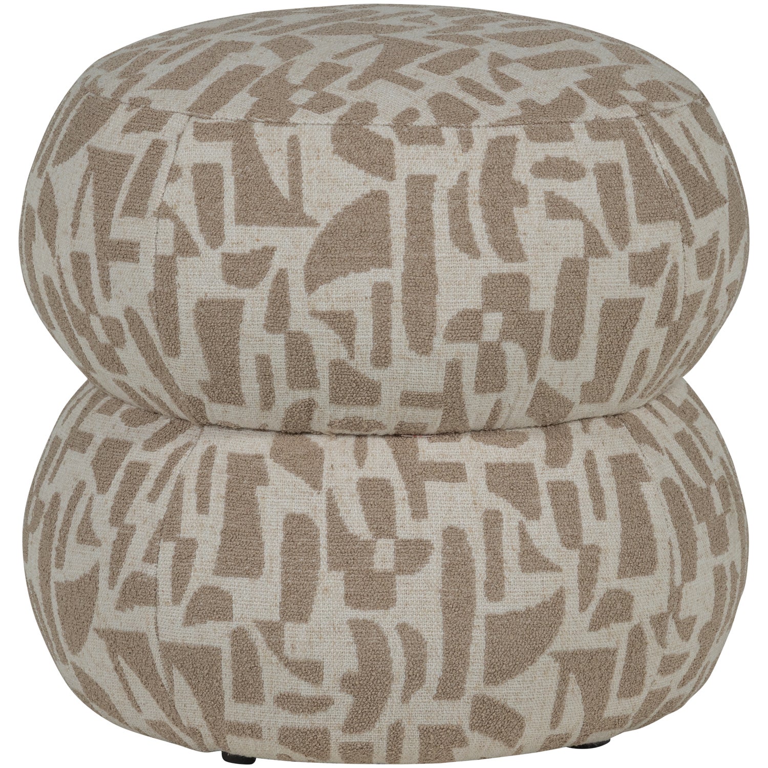 Anic pouf with graphic pattern brown/sand - Image 7