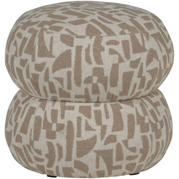 Anic pouf with graphic pattern brown/sand - Image 6