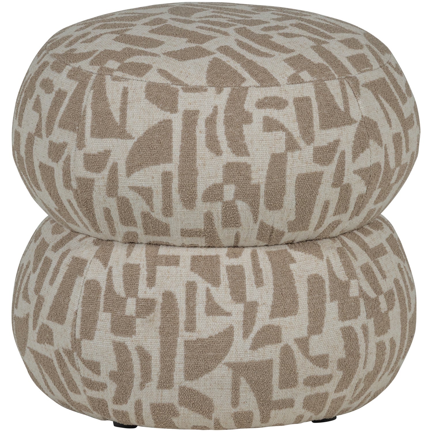Anic pouf with graphic pattern brown/sand - Image 6
