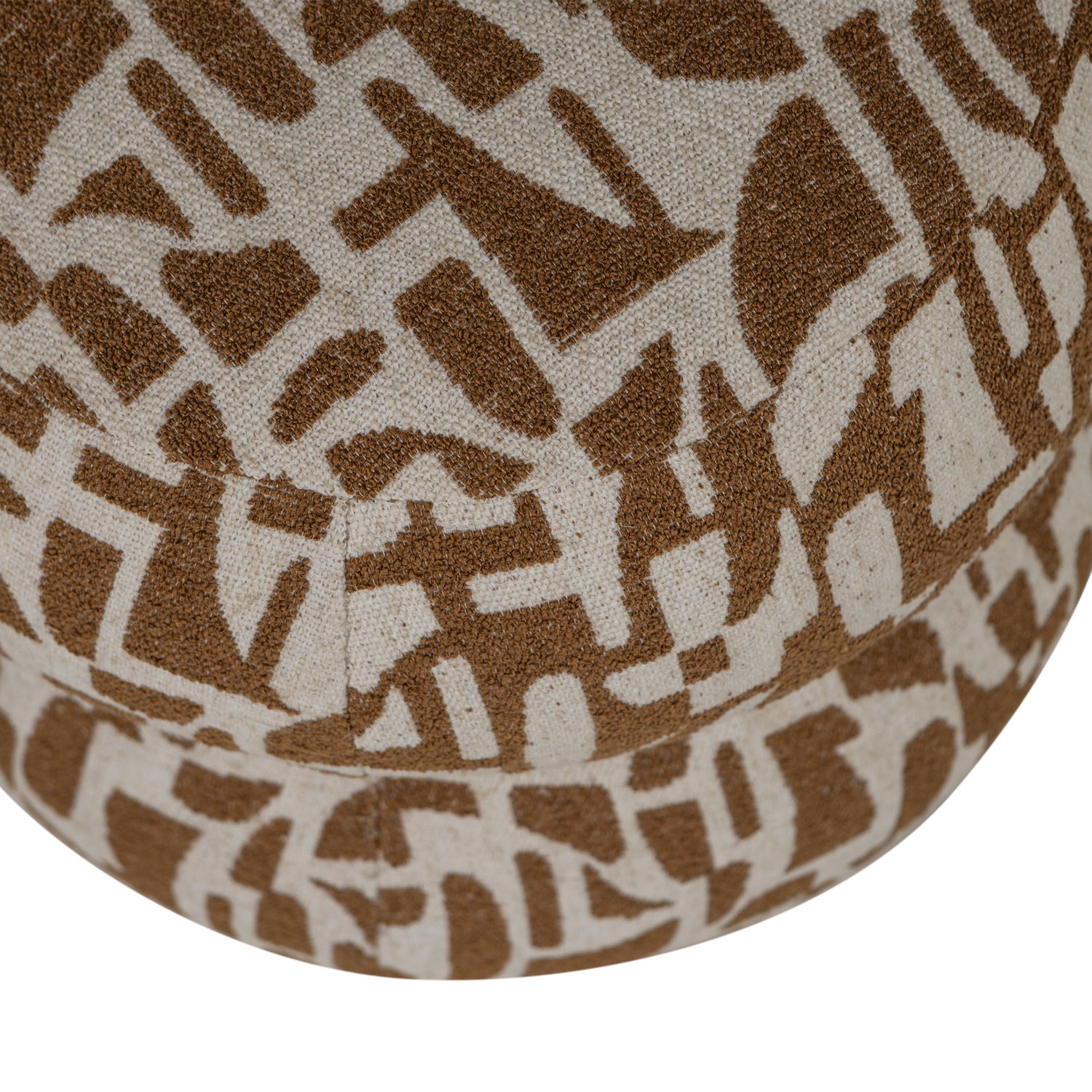 Anic pouf with graphic pattern brown/sand - Image 4