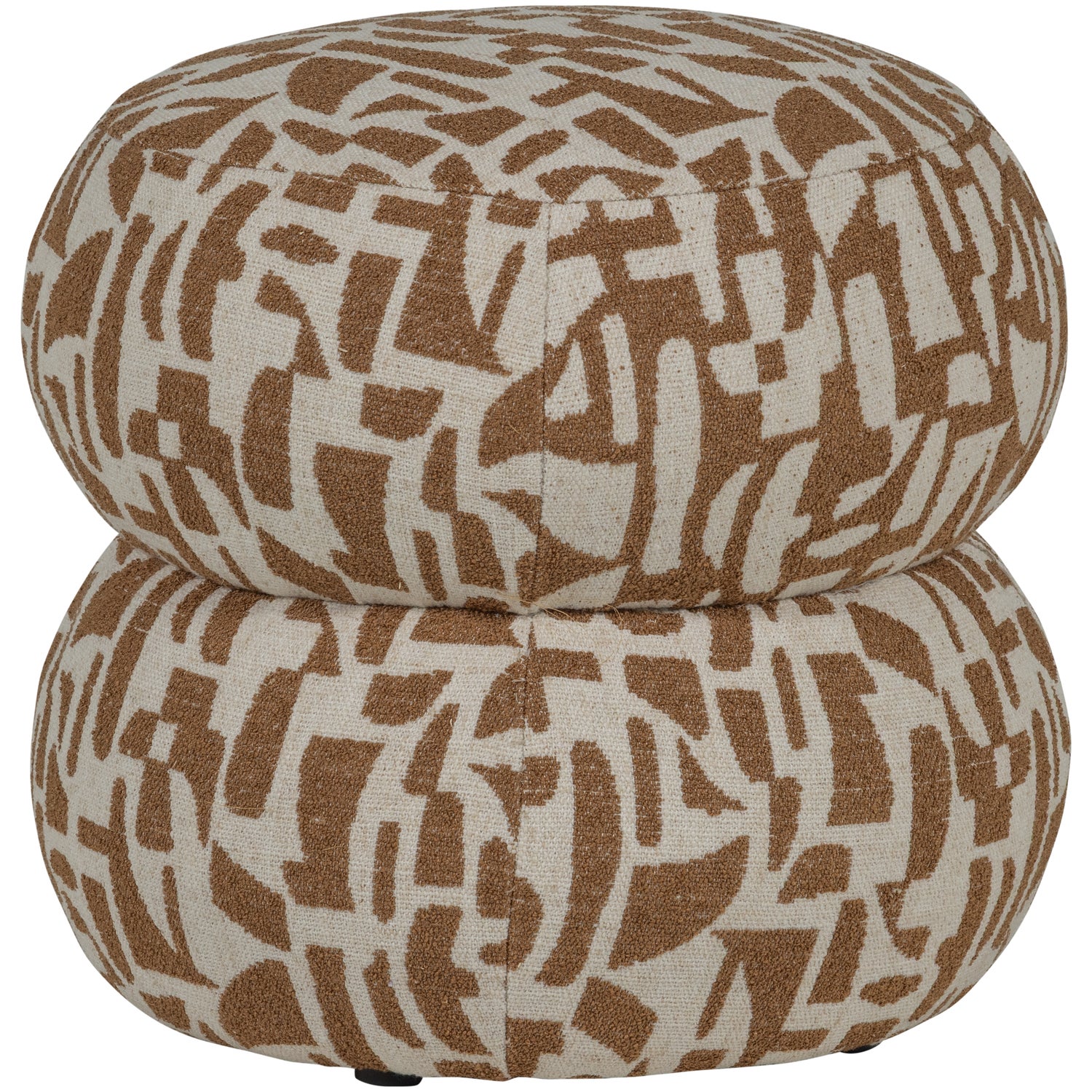 Anic pouf with graphic pattern brown/sand - Image 3