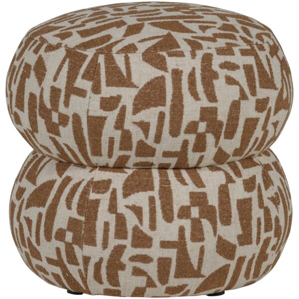Anic pouf with graphic pattern brown/sand - Image 2