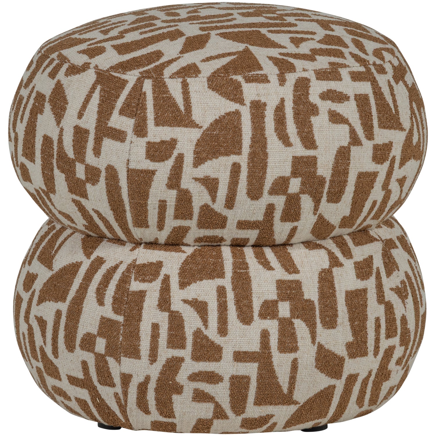 Anic pouf with graphic pattern brown/sand - Image 2