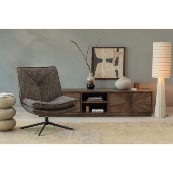 Milaro swivel armchair brown/natural melange - Image 3