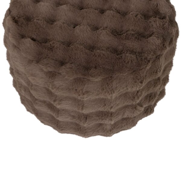 OLVEN POUF LOW FLUFFY FABRIC BROWN - Image 2