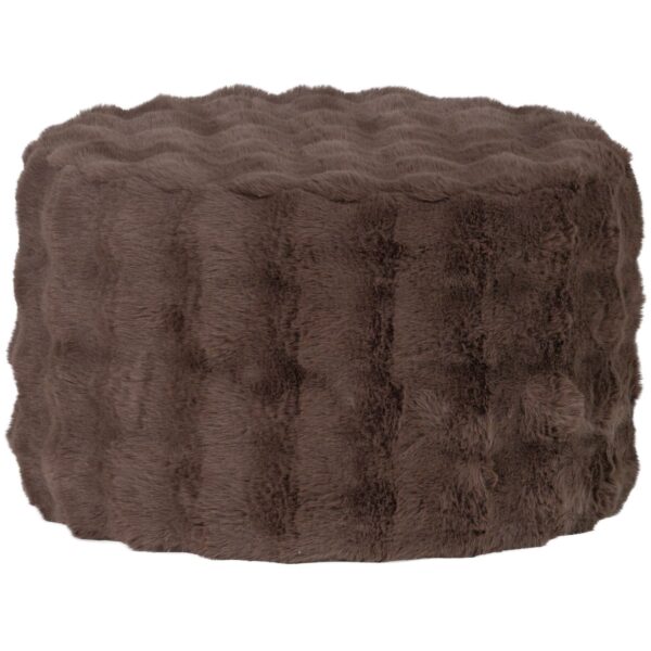 OLVEN POUF LOW FLUFFY FABRIC BROWN - Image 4