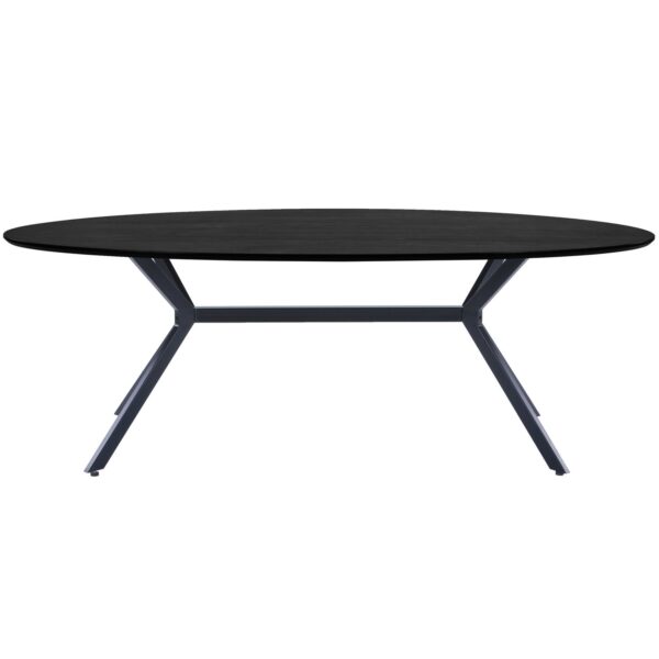 BRUNO DINING TABLE OVAL MDF BLACK 220x100CM - Image 2
