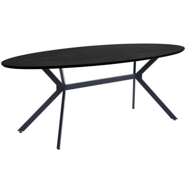 BRUNO DINING TABLE OVAL MDF BLACK 220x100CM
