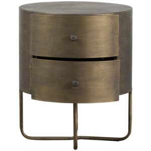 GLOSSY ROUND SMALL CABINET METAL ANTIQUE BRASS
