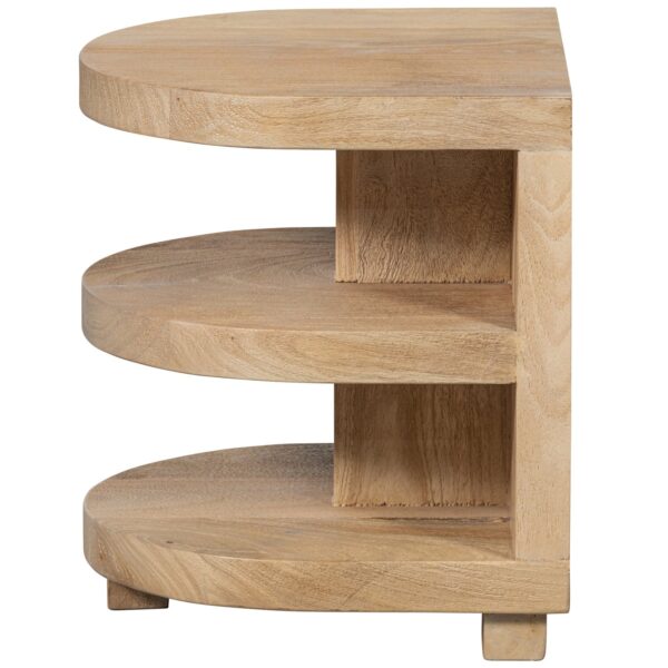 DARREN SEMICIRCULAR SIDE TABLE MANGO WOOD NATURAL - Image 6
