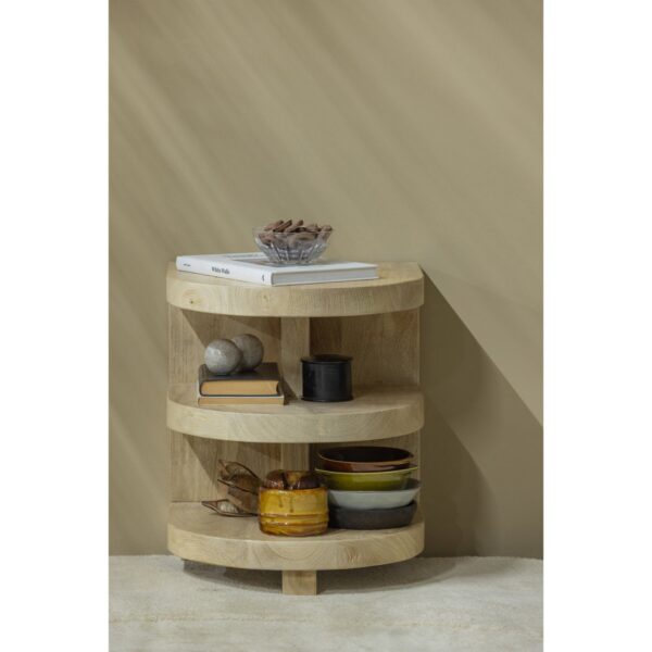 DARREN SEMICIRCULAR SIDE TABLE MANGO WOOD NATURAL - Image 7